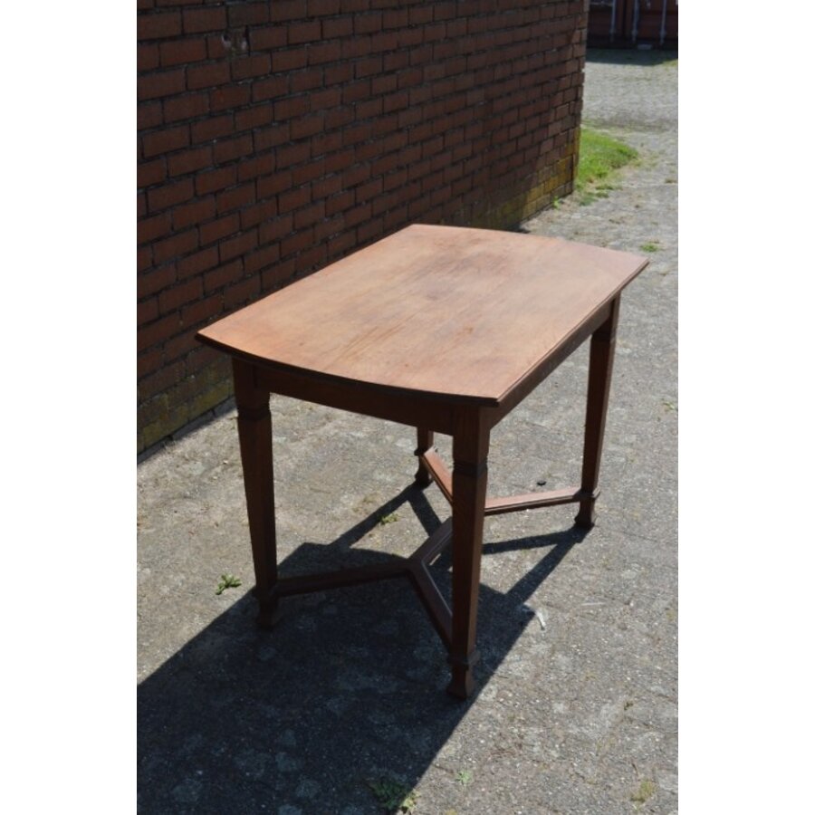 Antieke Art Deco eiken eettafel uit de jaren 20-5