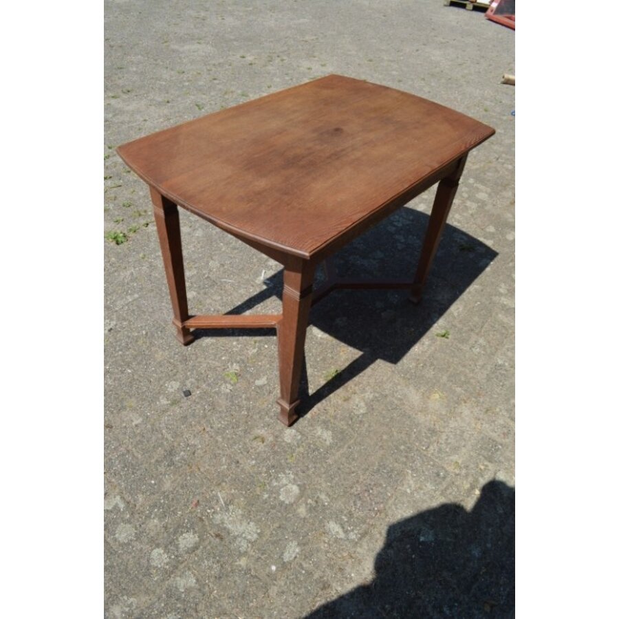 Antieke Art Deco eiken eettafel uit de jaren 20-7