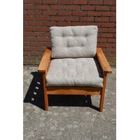 thumb-Vintage IKEA Arboga fauteuil van grenen met originele stof-2