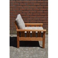 thumb-Vintage IKEA Arboga fauteuil van grenen met originele stof-4