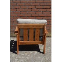 thumb-Vintage IKEA Arboga fauteuil van grenen met originele stof-5