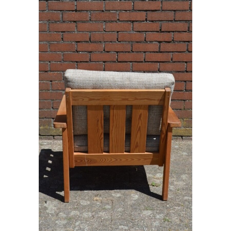 Vintage IKEA Arboga fauteuil van grenen met originele stof-5