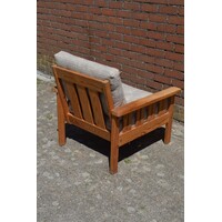 thumb-Vintage IKEA Arboga fauteuil van grenen met originele stof-6