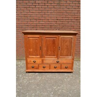 thumb-Asymmetrisch teakhouten dressoir met laden en deuren-1