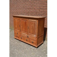 thumb-Asymmetrisch teakhouten dressoir met laden en deuren-2