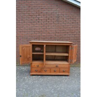 thumb-Asymmetrisch teakhouten dressoir met laden en deuren-4