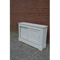 thumb-Antiek geschilderd grenen dressoir met schuifdeuren-1