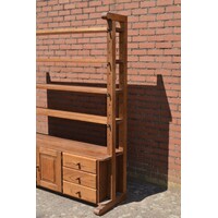 thumb-Vintage massief eiken kaaskast met laden en deuren-3