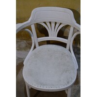 thumb-Echte Thonet armstoel met korte korenschoof rugleuning-2