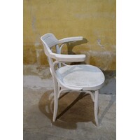 thumb-Echte Thonet armstoel met korte korenschoof rugleuning-3