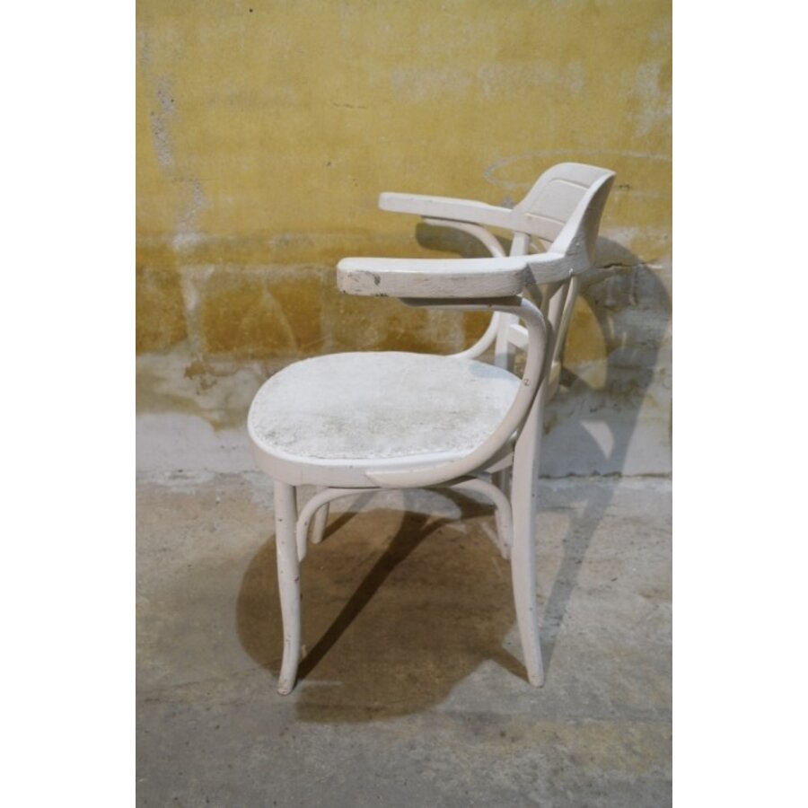 Echte Thonet armstoel met korte korenschoof rugleuning-5