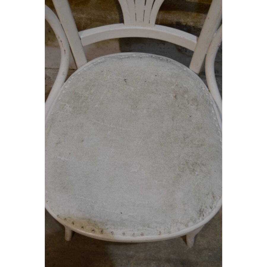 Echte Thonet armstoel met korte korenschoof rugleuning-7