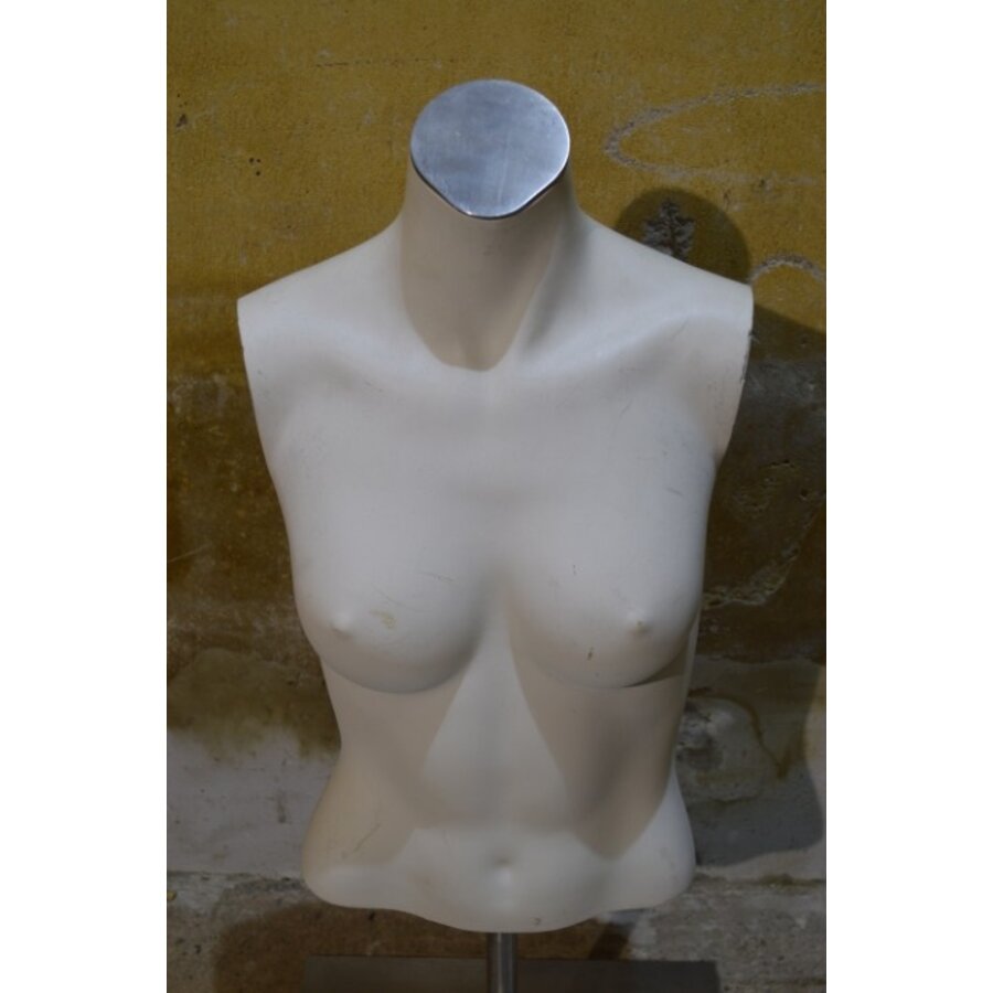 Witte kunststof damesbuste op RVS poot-3