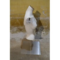 thumb-Witte kunststof damesbuste op RVS poot-4