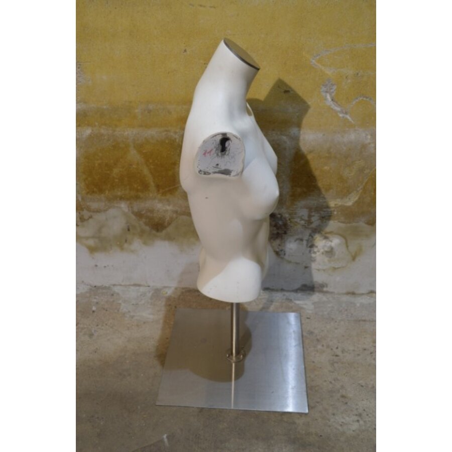 Witte kunststof damesbuste op RVS poot-4