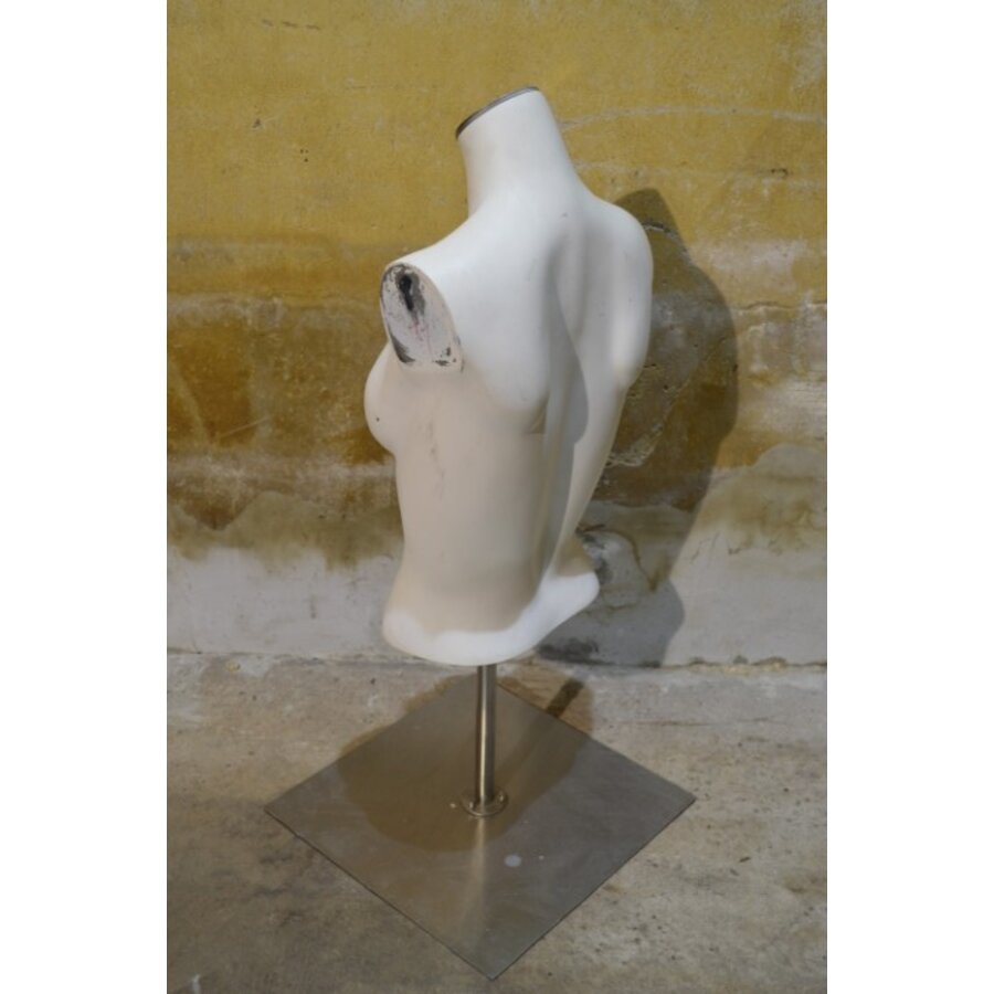 Witte kunststof damesbuste op RVS poot-6