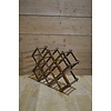 LoodsVol, Tweedehands Vintage houten flessenrek in schaarmodel voor 10 flessen