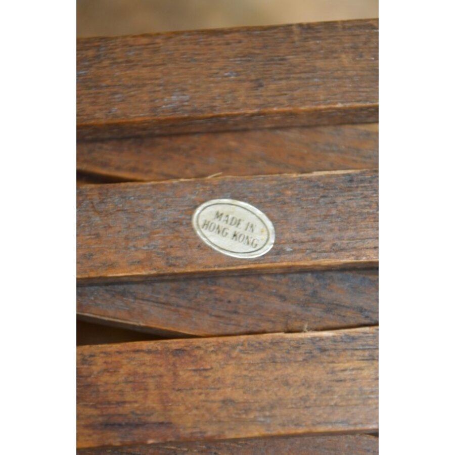 Vintage houten flessenrek in schaarmodel voor 10 flessen-7