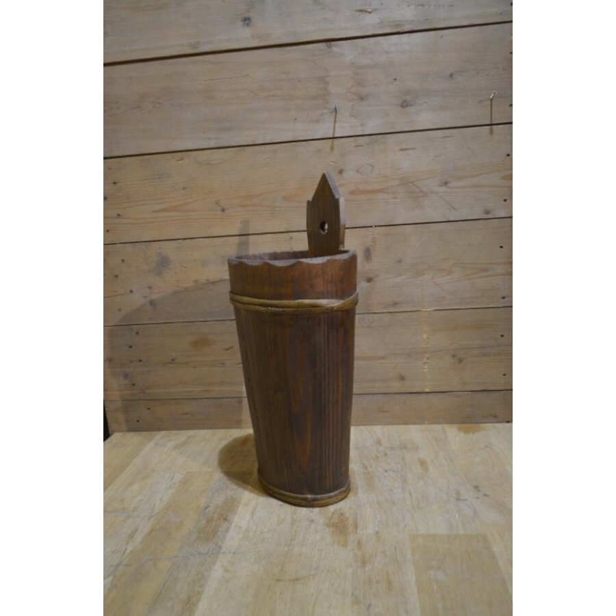Ovale vintage houten paraplubak uit Beieren jaren 50-2
