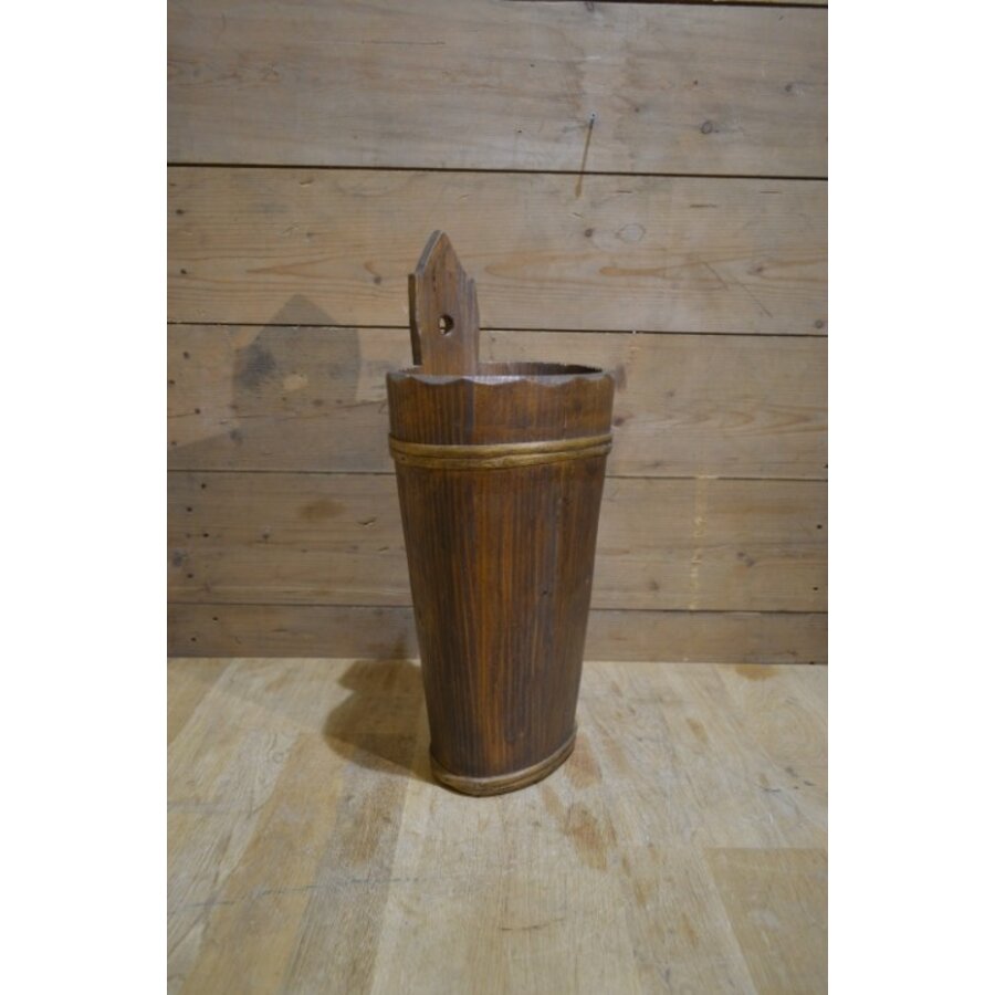 Ovale vintage houten paraplubak uit Beieren jaren 50-3