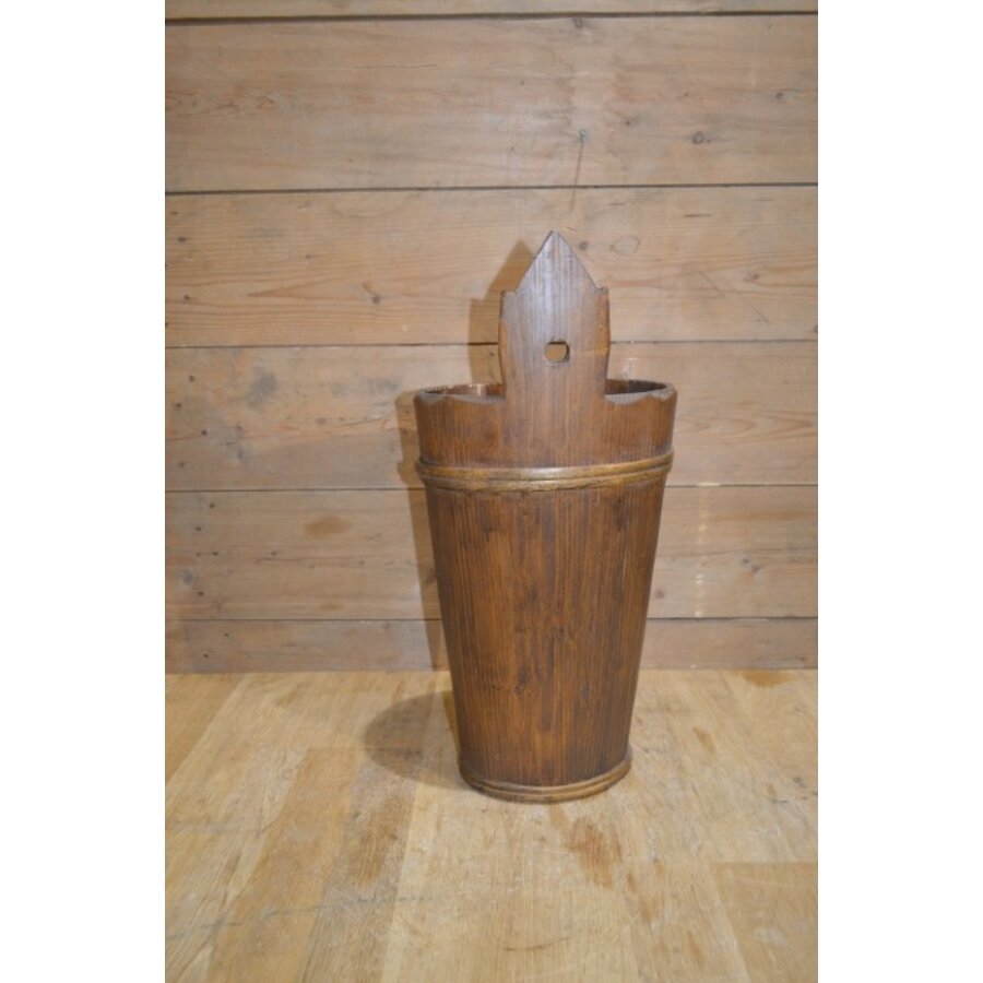 Ovale vintage houten paraplubak uit Beieren jaren 50-4