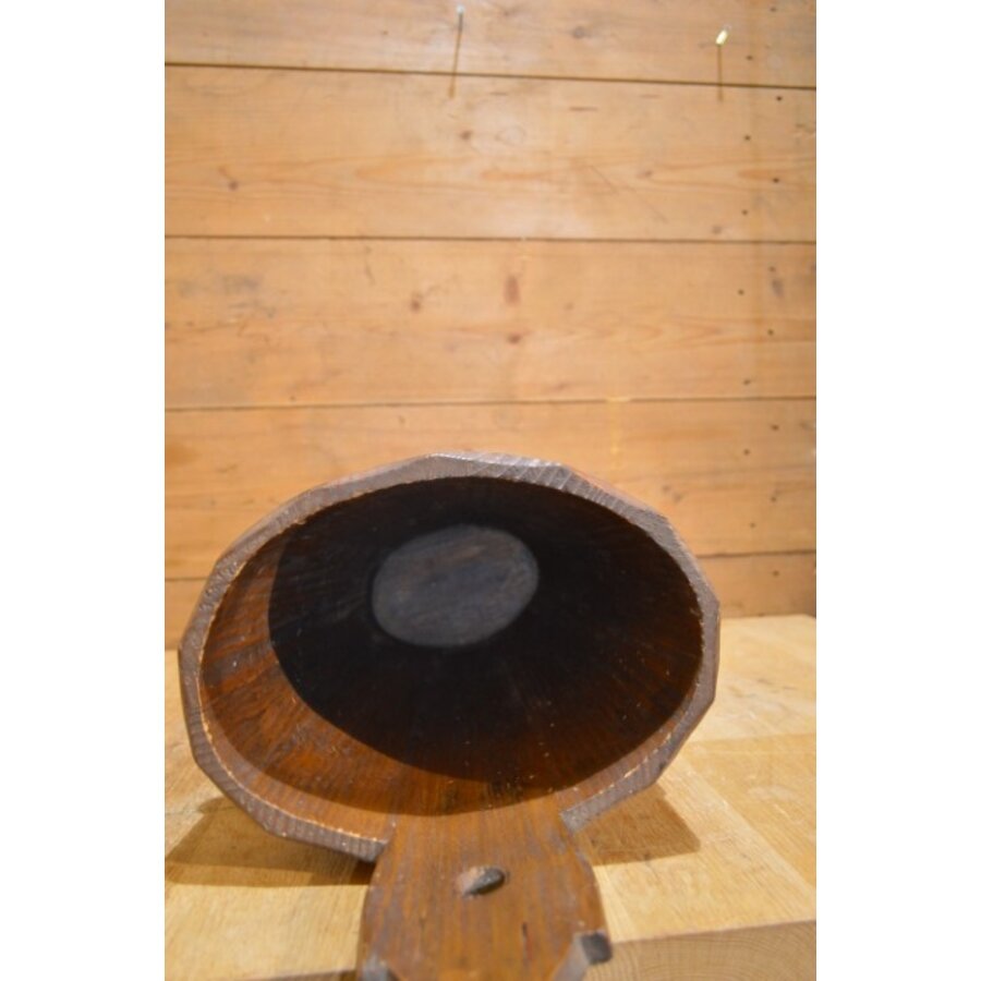 Ovale vintage houten paraplubak uit Beieren jaren 50-5
