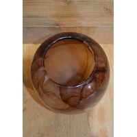 thumb-Set van 2 bruine gemarmerde glazen vaasjes van dik glas-5