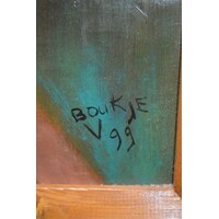 thumb-Olieverfschilderij dansend paar geel en koningsblauw-3