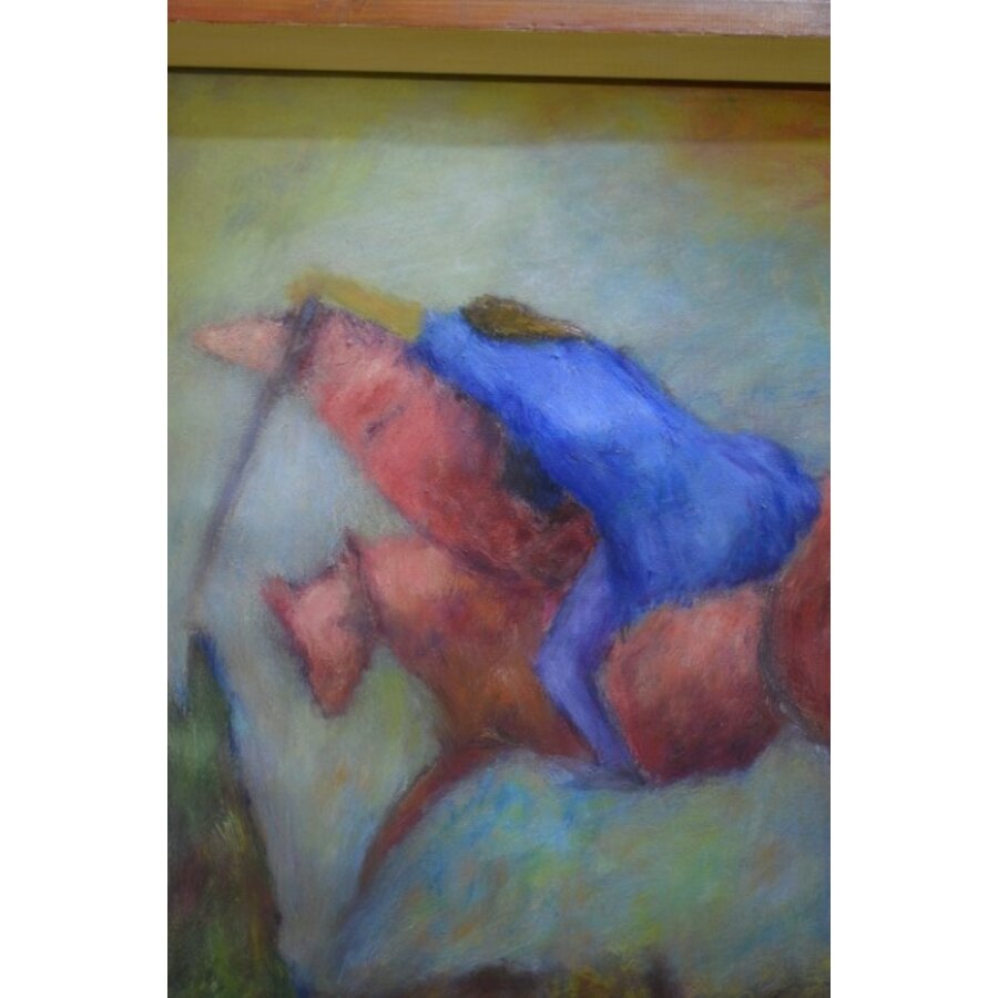 Olieverfschilderij Mithras bedwingt de stier - Boukje Veltman-2
