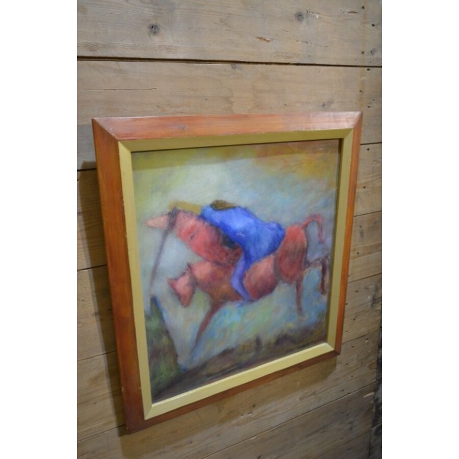 Olieverfschilderij Mithras bedwingt de stier - Boukje Veltman-4