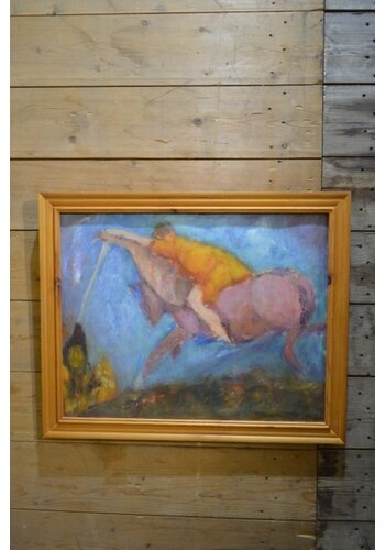 Schilderij vrouw te paard 