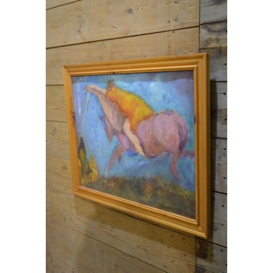 Olieverfschilderij vrouw te paard - Baukje Veltman 1997-4