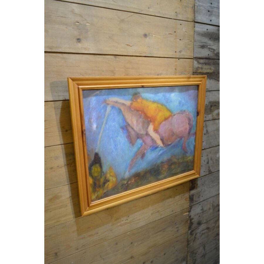 Olieverfschilderij vrouw te paard - Baukje Veltman 1997-5
