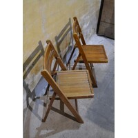 thumb-Set van 2 ouderwetse houten klapstoelen van beukenhout-2
