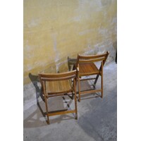 thumb-Set van 2 ouderwetse houten klapstoelen van beukenhout-3