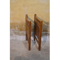 thumb-Set van 2 ouderwetse houten klapstoelen van beukenhout-5
