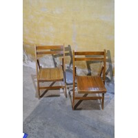 thumb-Set van 2 ouderwetse houten klapstoelen van beukenhout-8