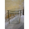 LoodsVol, Tweedehands Glazen sidetable halfrond met goudkleurige poten