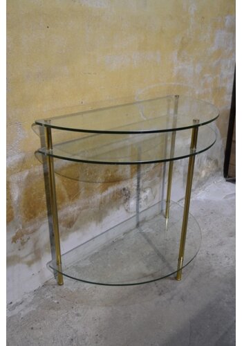 Glazen sidetable halfrond 