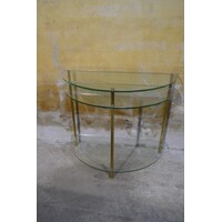 thumb-Glazen sidetable halfrond met goudkleurige poten-2