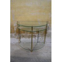 thumb-Glazen sidetable halfrond met goudkleurige poten-4