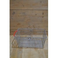 thumb-Vintage winkelmandje ijzerdraad rood kunststof-1