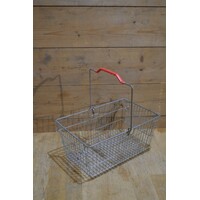 thumb-Vintage winkelmandje ijzerdraad rood kunststof-4
