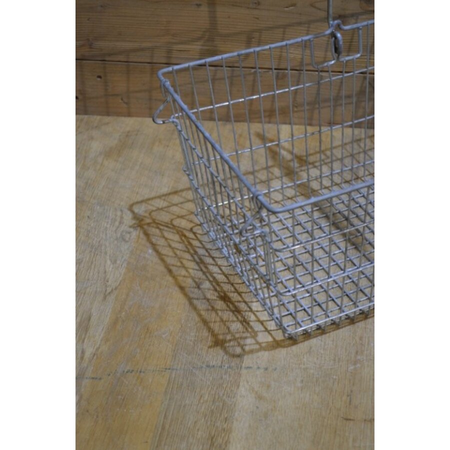 Vintage winkelmandje ijzerdraad rood kunststof-5
