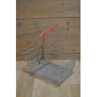 thumb-Vintage winkelmandje ijzerdraad rood kunststof-6