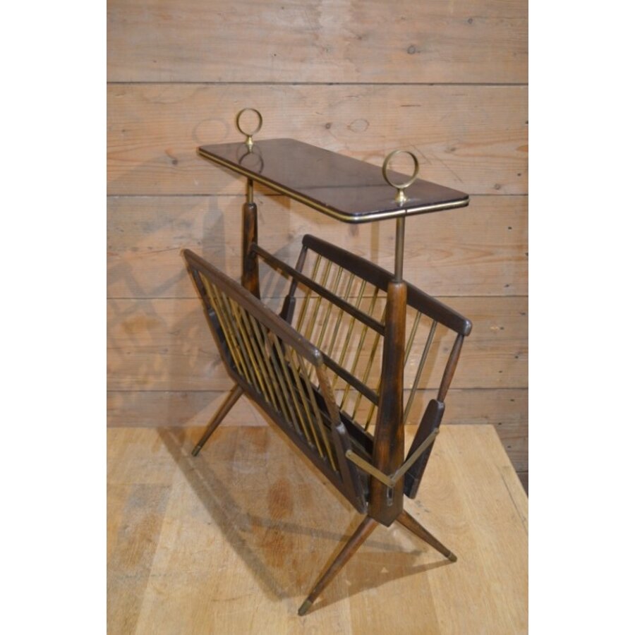 Mid-Century Modern lectuurbak tafeltje van mahonie-1
