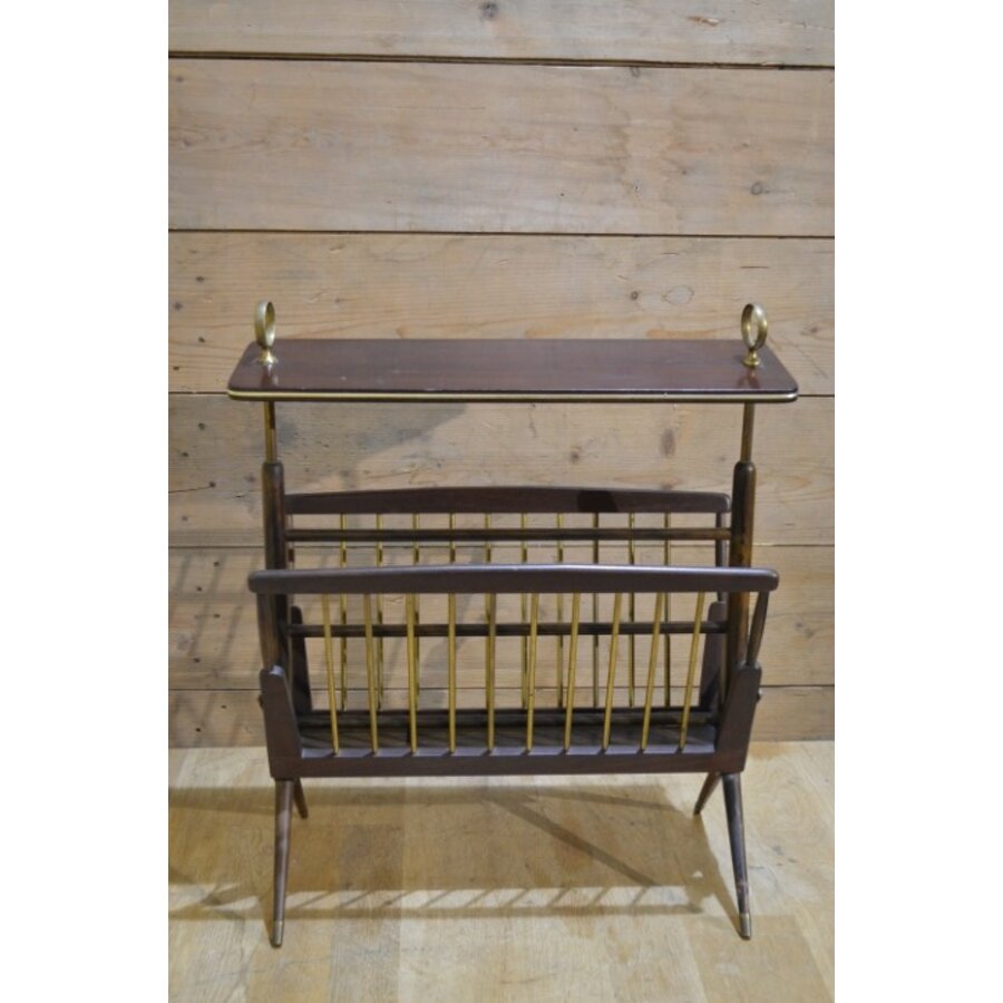 Mid-Century Modern lectuurbak tafeltje van mahonie-2