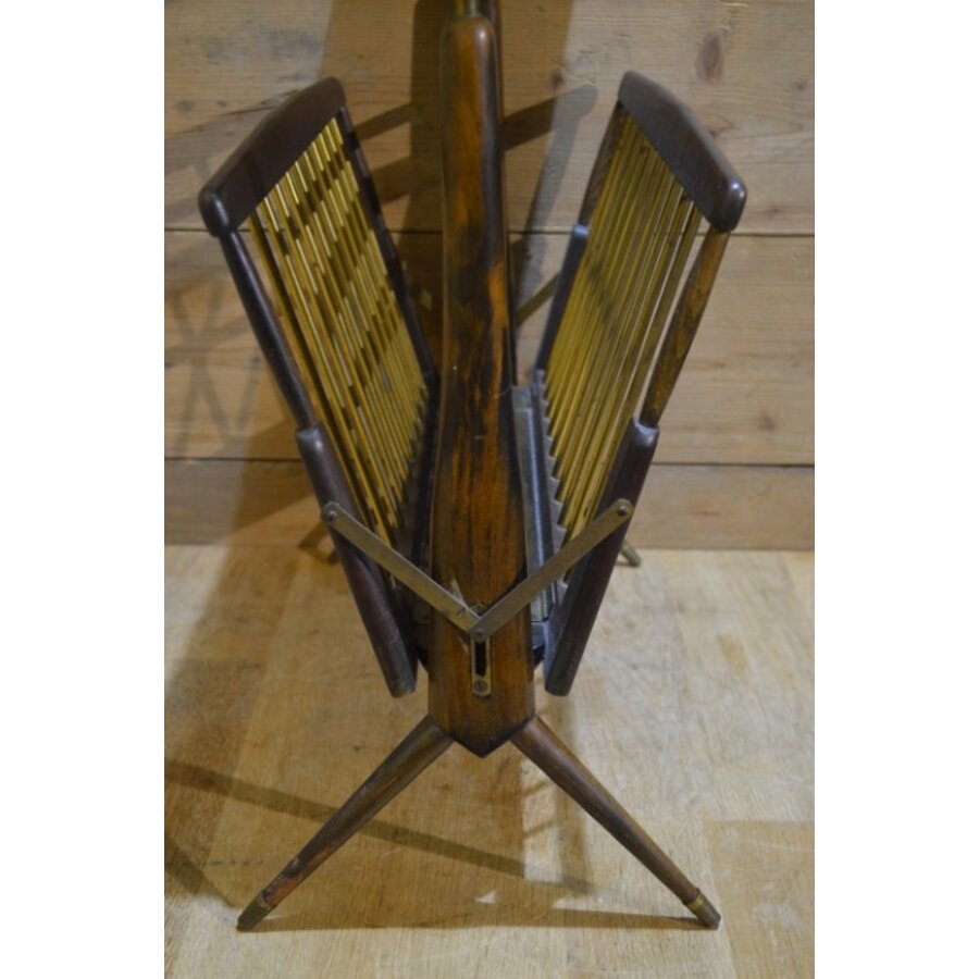 Mid-Century Modern lectuurbak tafeltje van mahonie-3