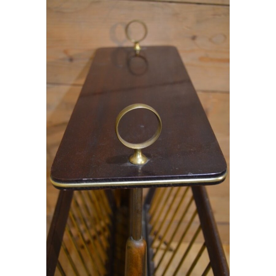 Mid-Century Modern lectuurbak tafeltje van mahonie-5