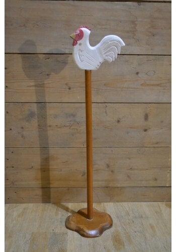 Houten wc-rolhouder met kip 